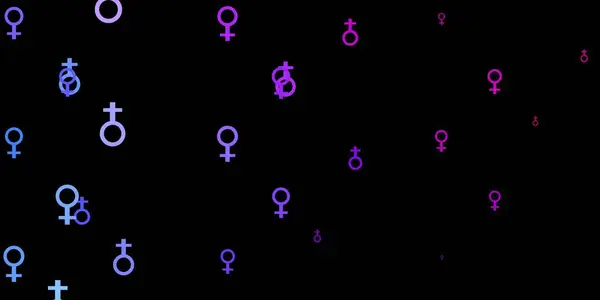 Lichtgroen Vectorpatroon Met Feministische Elementen Kleurrijk Feminisme Symbolen Met Een — Stockvector