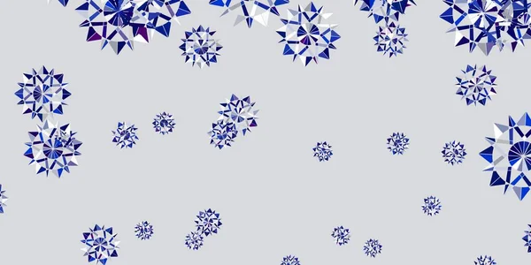 Ljusblå Vektor Mall Med Snöflingor Enkel Abstrakt Illustration Med Snö — Stock vektor