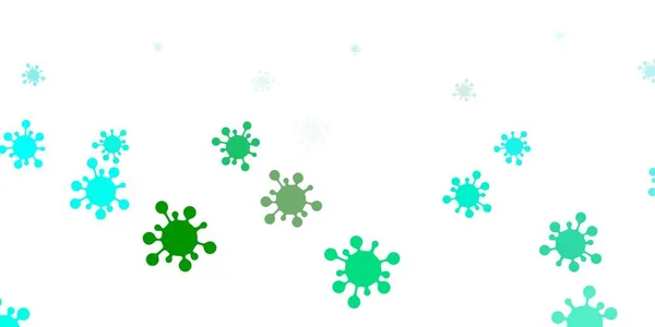 Hellgrüne Vektorkulisse Mit Virussymbolen Abstrakte Illustration Mit Biologischen Verlaufsformen Wallpaper — Stockvektor