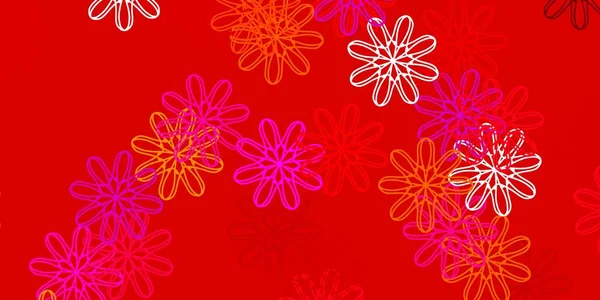 Světle Růžová Žlutý Vektorový Vzor Květinami Jednoduchý Design Květinami Odvráceném — Stockový vektor