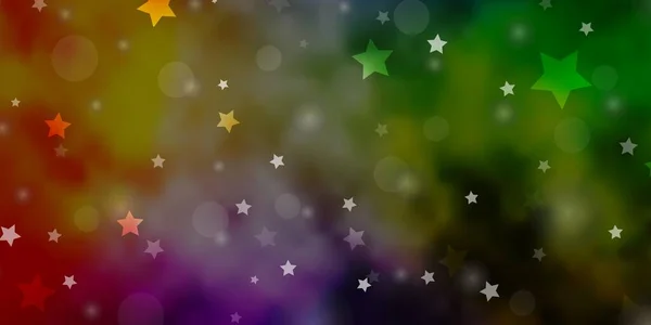 Luz Multicolor Vector Fondo Con Círculos Estrellas — Archivo Imágenes Vectoriales