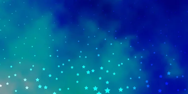 Azul Oscuro Plantilla Vectorial Verde Con Estrellas Neón — Vector de stock