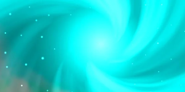 Ljusblå Grön Vektormall Med Neonstjärnor — Stock vektor