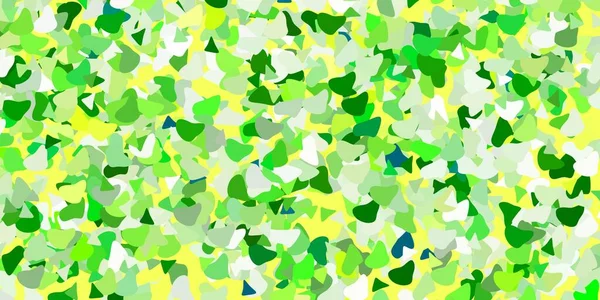 Hellgrüner Gelber Vektorhintergrund Mit Zufälligen Formen Moderne Abstrakte Illustration Mit — Stockvektor