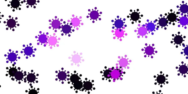 Patrón Vectorial Púrpura Claro Con Elementos Coronavirus Ilustración Inteligente Con — Archivo Imágenes Vectoriales