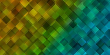 Açık mavi, çizgileri, dikdörtgenleri olan sarı vektör düzeni. Dikdörtgenli soyut gradyan çizimi. İş broşürleri, broşürler için desen