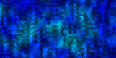 Çizgiler ve üçgenlerle ışık Mavisi vektör düzeni. Renkli üçgenli soyut gradyan tasarımı. Broşürler, broşürler için desen