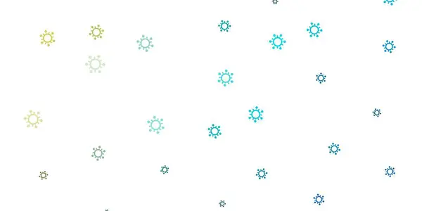 Sfondo Vettoriale Azzurro Giallo Con Simboli Covid Illustrazione Astratta Colorata — Vettoriale Stock