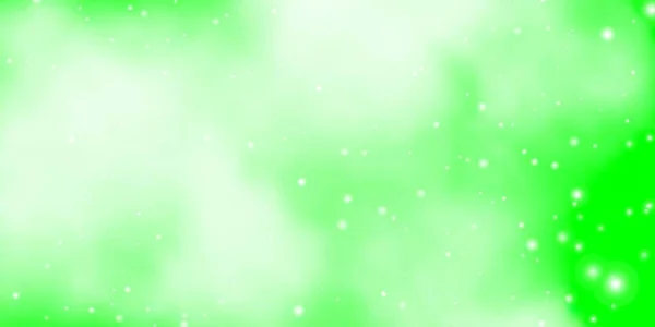 Plantilla Vectorial Verde Claro Con Estrellas Neón — Vector de stock