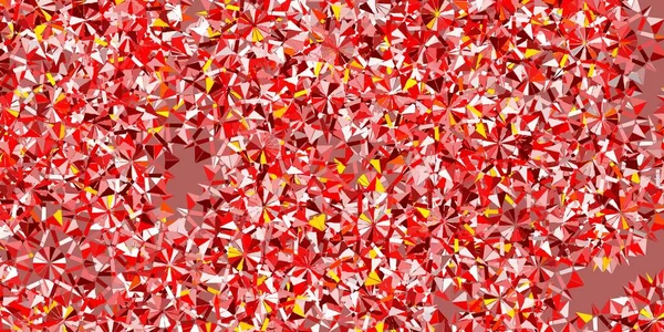 Světle Červené Žluté Vektorové Pozadí Vánočními Vločkami Barevná Abstraktní Ilustrace — Stockový vektor