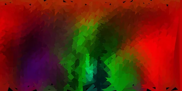 Fondo Poligonal Vectorial Multicolor Oscuro Ilustración Abstracta Colorida Con Triángulos — Vector de stock
