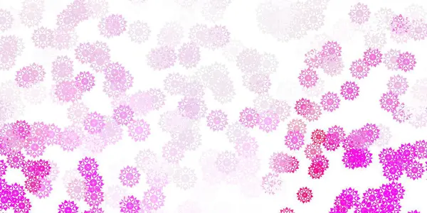 Padrão Vetor Rosa Claro Com Flocos Neve Coloridos Gradiente Ilustração —  Vetores de Stock