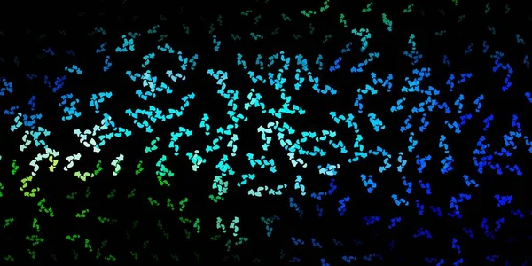 濃い青 緑のベクトルの背景と混沌とした形状 グラデーションのランダムな形をしたモダンな抽象的なイラスト 広告のためのモダンなデザイン — ストックベクタ