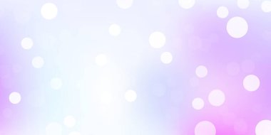 Açık mor arkaplan ve noktalar. Renkli çember şekilli modern soyut illüstrasyon. Broşürler, broşürler için desen.