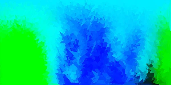 Azul Claro Fundo Poligonal Vetorial Verde Ilustração Abstrata Com Triângulos — Vetor de Stock