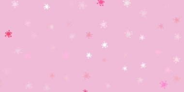 Koronavirüs elementli açık pembe vektör deseni. Biyolojik değişim şekilli soyut çizimler. Salgın bilgisine karşı basit tasarım.