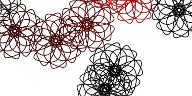 Açık kırmızı vektör deseni çiçeklerle karalıyor. Basit arka planda rengarenk soyut çiçekler. Kadınlar için gündüz terfisi.