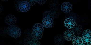 Koyu mavi, Memphis şekilli yeşil vektör dokusu. Soyut tarzda, gradyan formlarda basit tasarım. Cep telefonları için arka plan.