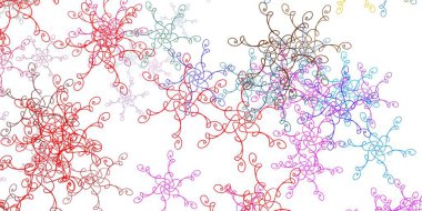 Wry çizgileri olan çok renkli ışık vektör deseni. Rengarenk çizgileri ve şekilleri olan parlak bir örnek. Web siteleri, iniş sayfaları için desen.