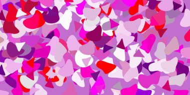 Açık pembe, soyut şekilli sarı vektör şablonu. Soyut tarzda, gradyan formlarda basit tasarım. Cep telefonları için arka plan.