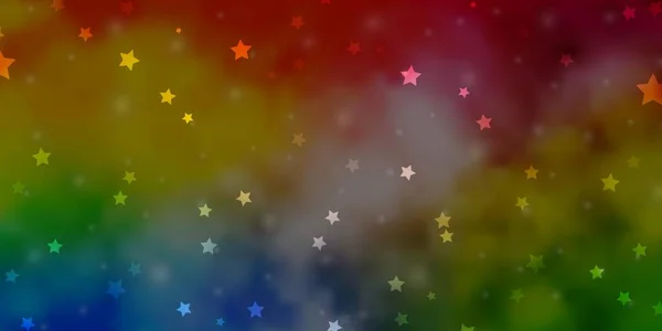 Light Multicolor Vector Background Small Big Stars — Stock Vector