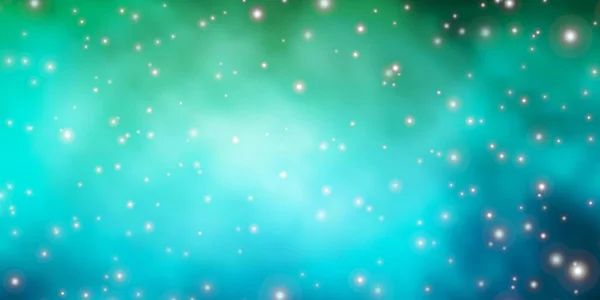 Bleu Clair Agencement Vectoriel Vert Avec Étoiles Brillantes — Image vectorielle