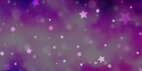Luz Plantilla Vectorial Púrpura Con Círculos Estrellas — Vector de stock