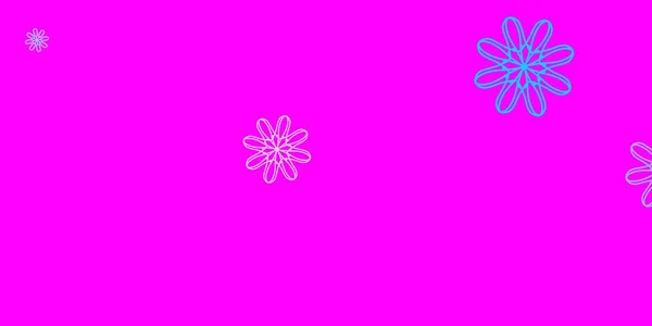 Светло Розовый Синий Вектор Натурального Искусства Цветами Простой Дизайн Цветами — стоковый вектор