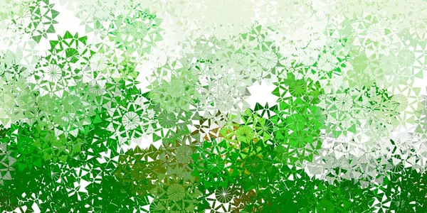 Lysegrønn Gul Vektormal Med Issnøfnugg Smart Geometrisk Abstrakt Illustrasjon Med – stockvektor