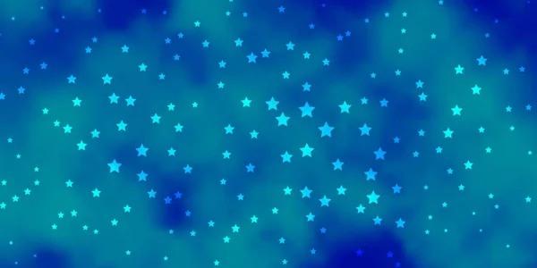 Küçük Büyük Yıldızlı Koyu Mavi Vektör Arkaplanı — Stok Vektör
