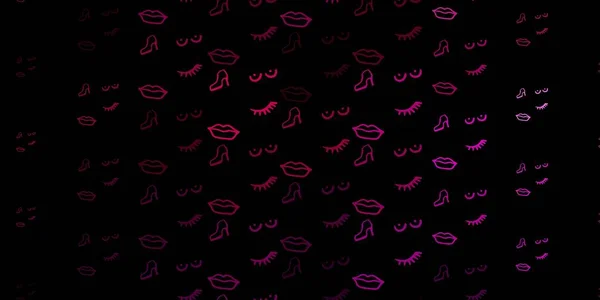 Fondo Vectorial Rosa Oscuro Con Símbolos Poder Mujer Ilustración Con — Vector de stock