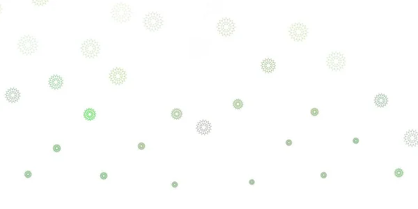 Modèle Gribouillage Vectoriel Vert Clair Avec Des Fleurs Illustration Abstraite — Image vectorielle