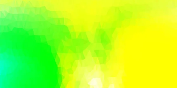 Lichtgroene Gele Vector Driehoek Mozaïek Achtergrond Moderne Abstracte Illustratie Met — Stockvector