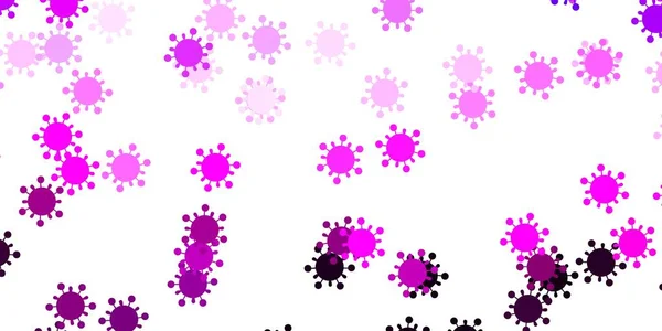 Púrpura Claro Textura Vectorial Rosa Con Símbolos Enfermedad Ilustración Abstracta — Vector de stock