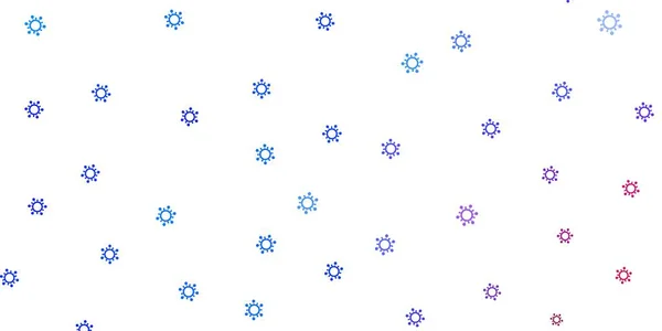 Fond Bleu Clair Vecteur Rouge Avec Des Symboles Virus Illustration — Image vectorielle