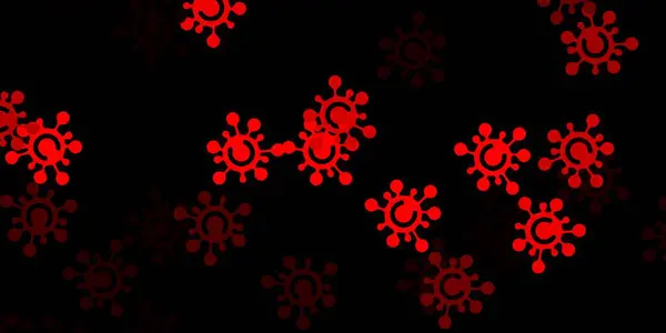 Textura Vectorial Rojo Oscuro Con Símbolos Enfermedad Ilustración Abstracta Colorida — Archivo Imágenes Vectoriales