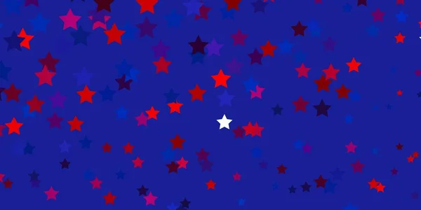 Azul Claro Layout Vetorial Vermelho Com Estrelas Brilhantes — Vetor de Stock