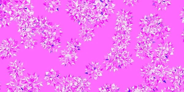 薄紫色のベクトルの花と美しい雪の背景 雪の要素をXmasスタイルでグラデーションカラフルなイラスト 新年の背景 — ストックベクタ
