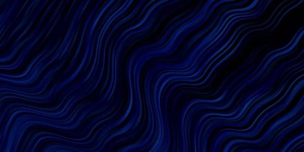 Modèle Vectoriel Bleu Foncé Avec Des Courbes Illustration Colorée Flambant — Image vectorielle