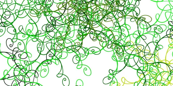 Açık Yeşil Kıvrımlı Sarı Vektör Deseni Renkli Çizgilerle Dairesel Çizimler — Stok Vektör