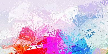 Üçgen şekilli ışık çokrenkli vektör şablonu. Soyut renkli üçgen şekilli illüstrasyon. İniş sayfaları.