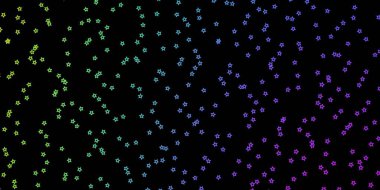 Parlak yıldızlı koyu renkli vektör düzeni. Soyut gradyan yıldızlı renkli çizimler. İş tanıtımınız için tasarım.