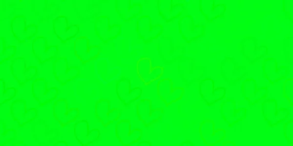 Hellgrüne Vektorschablone Mit Kritzelherzen Bunte Feminismus Symbole Mit Einem Gefälle — Stockvektor