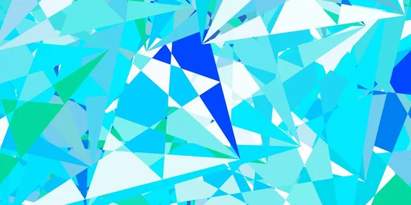 Hellblaue Grüne Vektortextur Mit Zufälligen Dreiecken Prächtige Abstrakte Illustration Mit — Stockvektor