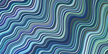 Açık mavi, yeşil vektör arkaplanı ve çizgi çizgileri. Soyut ve gradyan renkte renkli çizimler. İşiniz için en renkli tasarım..