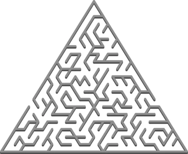 Padrão Vetorial Com Labirinto Triangular Cinzento Ilustração Abstrata Com Labirinto — Vetor de Stock