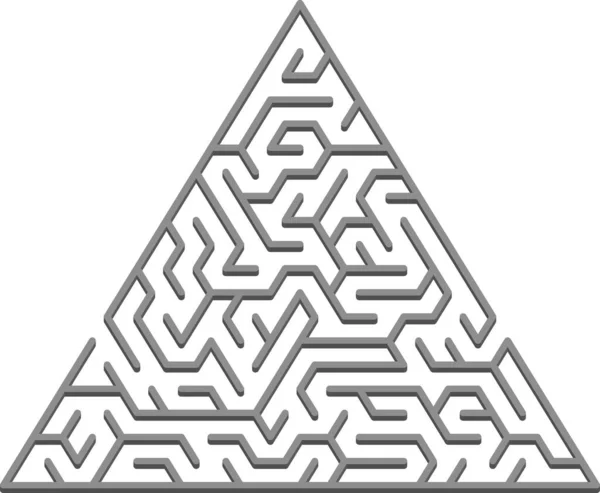 Fundo Vetorial Com Labirinto Triangular Cinzento Labirinto Preto Branco Estilo — Vetor de Stock