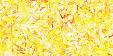 Çokgen şekilli açık sarı vektör deseni. Renkli üçgenler aralığıyla soyut bir illüstrasyon. Duvar kağıtları için desen.