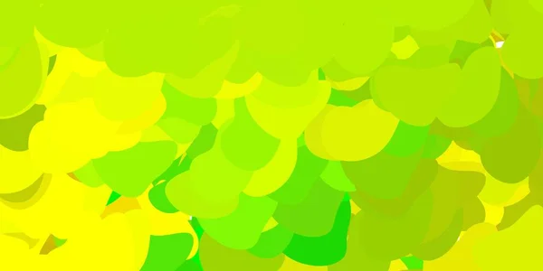 Fond Vert Clair Vecteur Jaune Avec Des Formes Chaotiques Formes — Image vectorielle