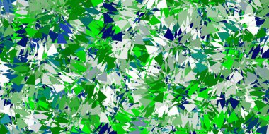 Rastgele üçgenli açık yeşil vektör dokusu. Soyut renkli üçgen şekilli illüstrasyon. Reklamlar için şablon.